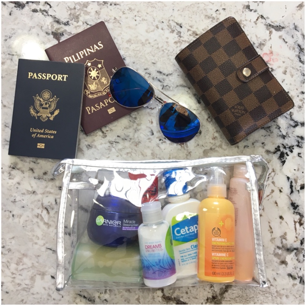 Silver Trim Clear Makeup Toiletry Kit Travel Bag